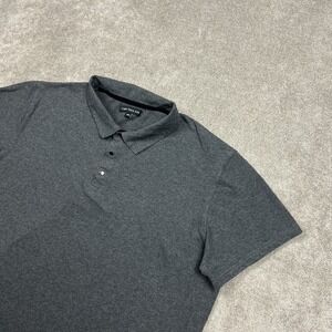 Linus Tech Tips Polo Shirt Mens 2XL Gray Snap Pique Short Sleeve Stretch